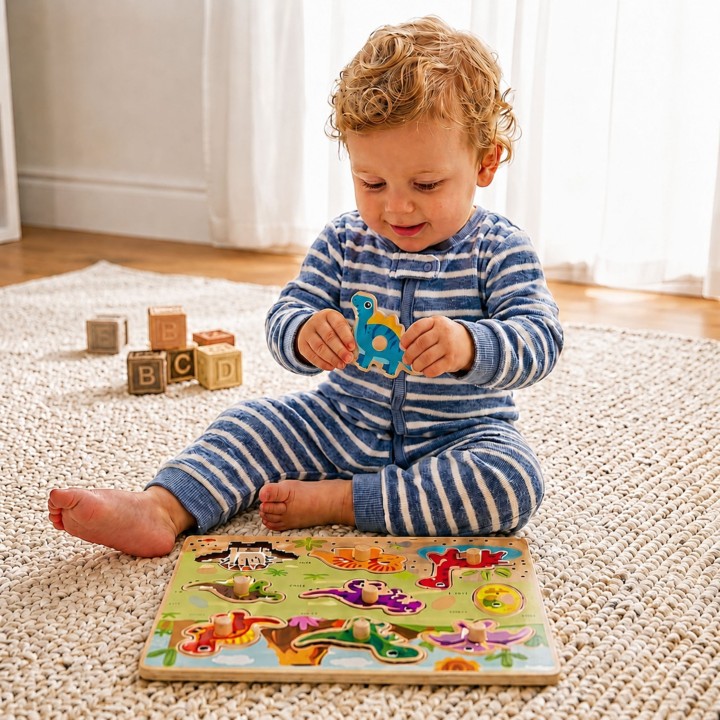 Wooden Dinosaurs Tooky Toy Puzzle - Toddler Development