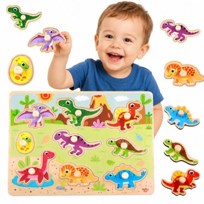 Wooden Dinosaurs Tooky Toy Puzzle - Toddler Development