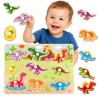 TOOKY TOY Wooden Montessori Puzzle Dinosaurs Shapes Puzzle