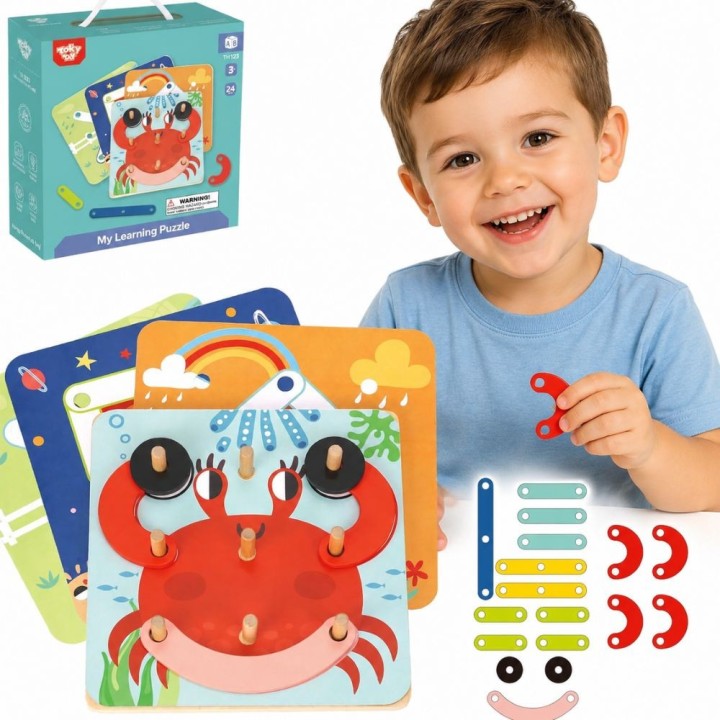 Wooden Mosaic Puzzle Tooky Toy - SEO Educational Toy