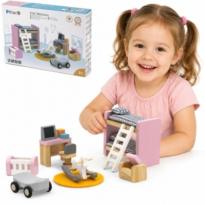 VIGA PolarB Dollhouse Furniture Set - Children's Room