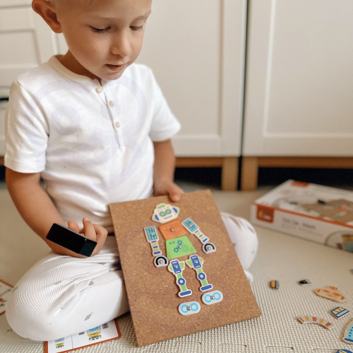 Wooden Viga Robots Nail Art - Creative Montessori Set 45 pcs.