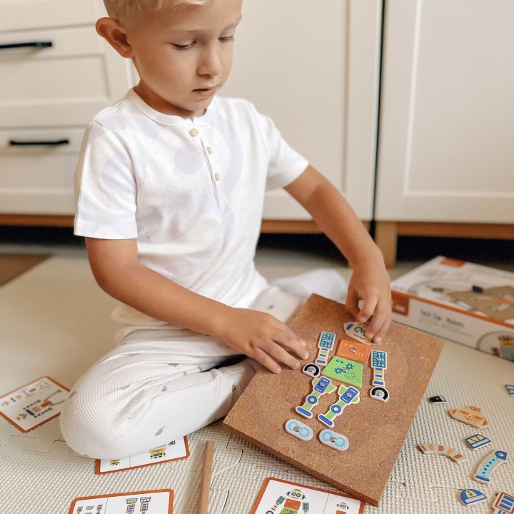 Wooden Viga Robots Nail Art - Creative Montessori Set 45 pcs.