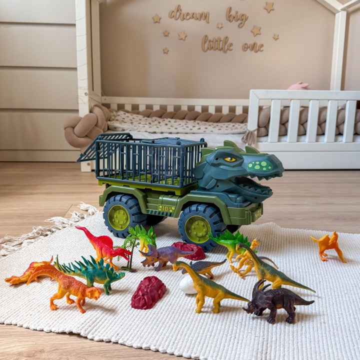 T-Rex Dinosaur Truck with Figures - Woopie Dinosaur Transporter
