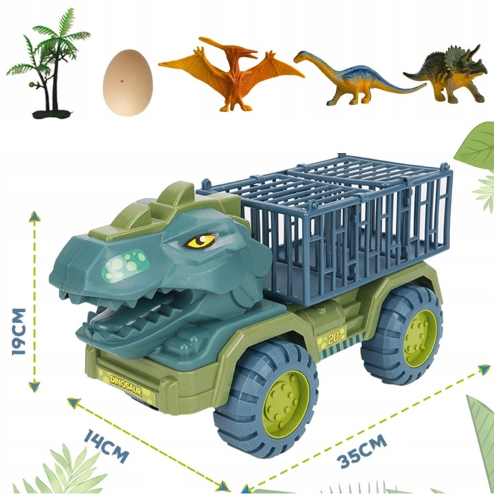 Ciężarówka‑Dinozaur T‑Rex z figurkami – transporter dinozaurów Woopie