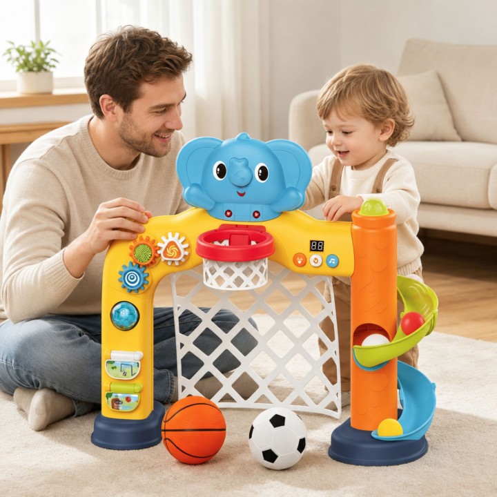 WOOPIE Interactive 2-in-1 Basketball Goal for Children