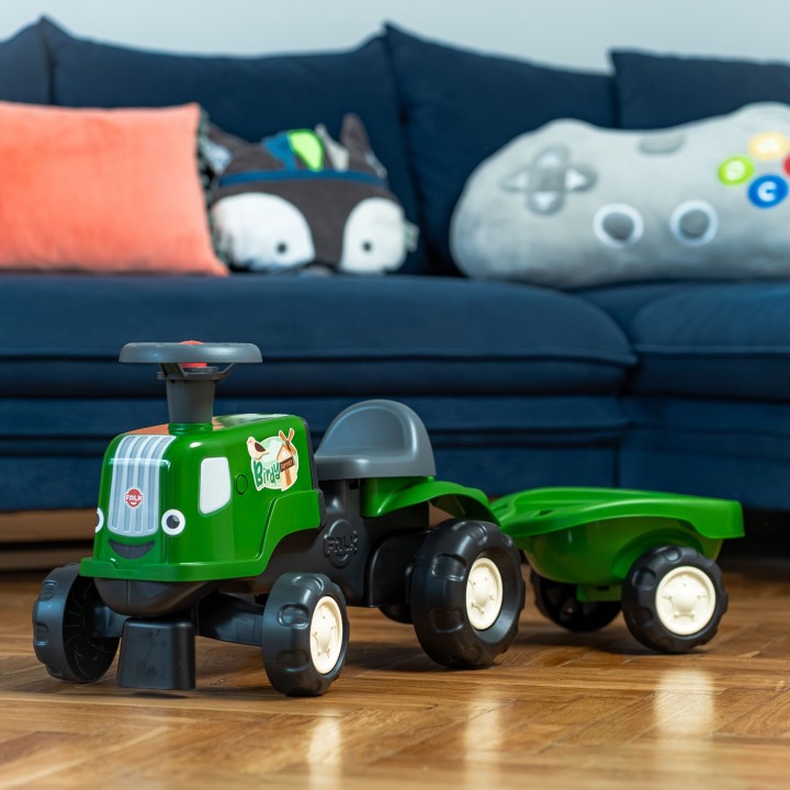 FALK Ride-on Birdy Farm Tractor with Trailer - Ecological 90%