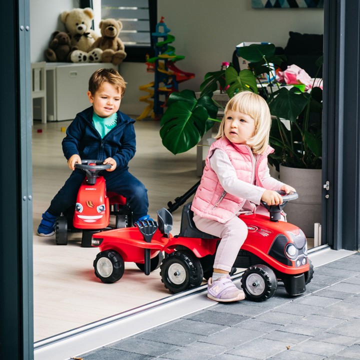 Baby Case IH Ride-on Tractor with Trailer for Children 12+ Months