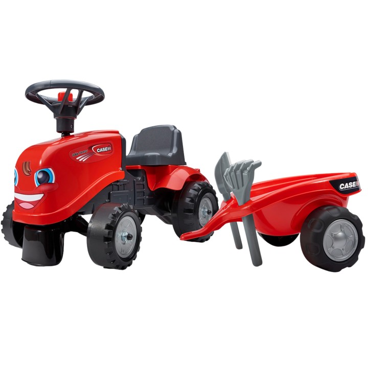 Baby Case IH Ride-on Tractor with Trailer for Children 12+ Months