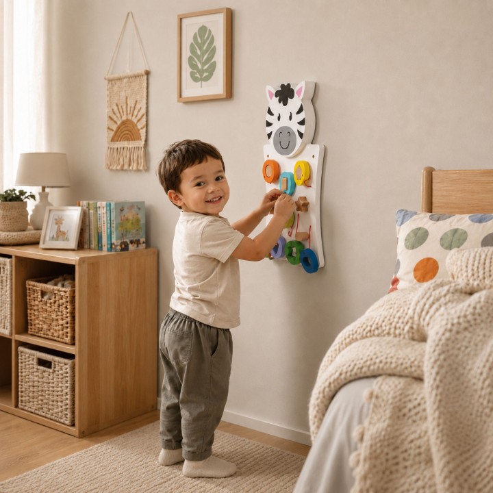 Wooden Zebra Manipulative Board FSC Montessori - VIGA