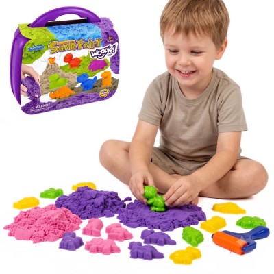 WOOPIE Kinetic Sand Set Dinosaurs Suitcase 19 pcs