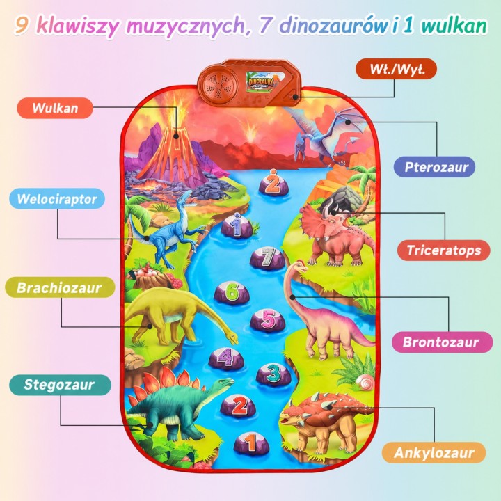 Large Musical Piano Mat XL Dinosaurs - Interactive fun