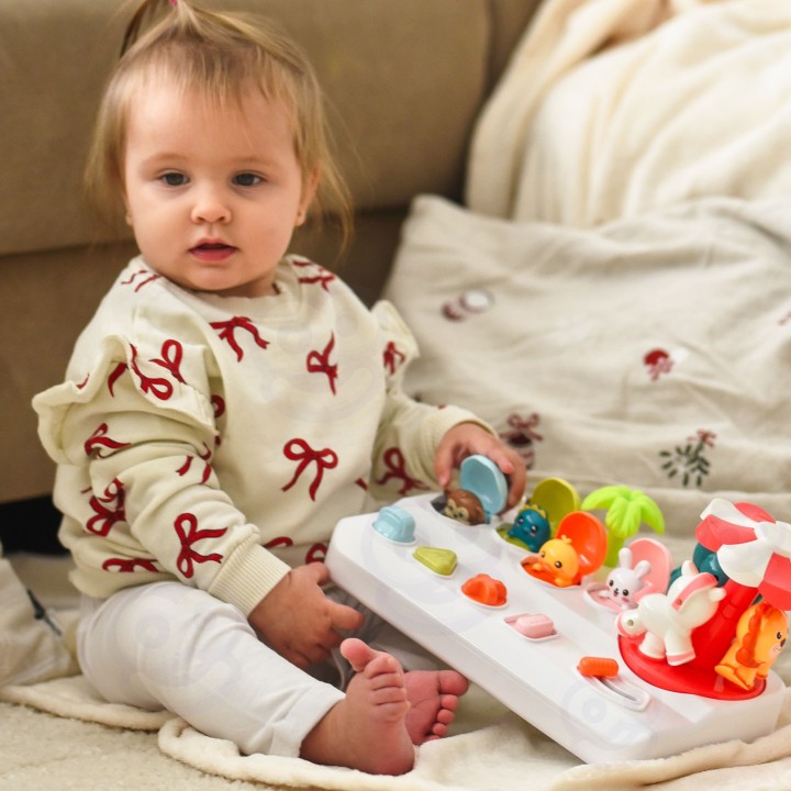 Pop-Up Animals with Carousel Interactive Education Fun Woopie