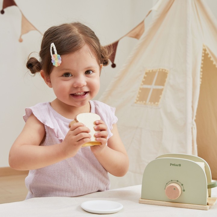 VIGA PolarB Wooden Toaster Set Green with Accessories