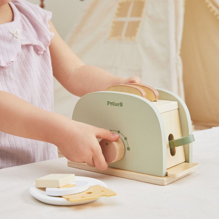VIGA PolarB Wooden Toaster Set Green with Accessories
