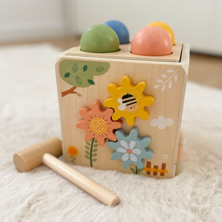 Wooden Educational Cube 5-in-1 Tooky Toy - sorter and clock for children