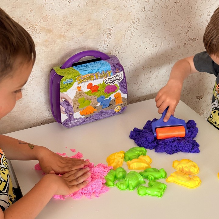 WOOPIE Kinetic Sand Set Dinosaurs Suitcase 19 pcs