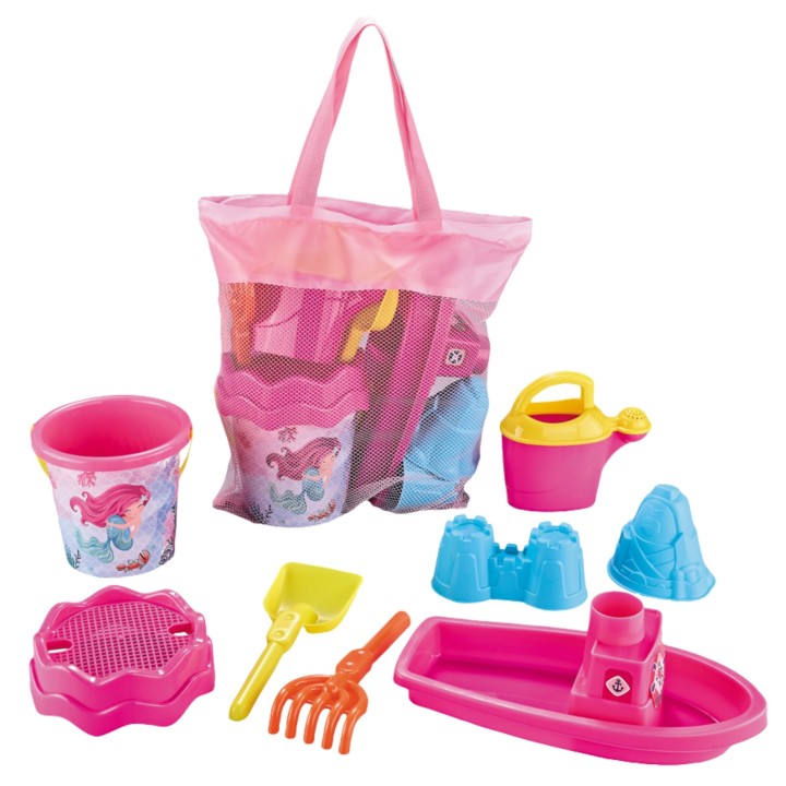 Woopie Pink Sand Beach Set with Boat and Bag 9 Pieces