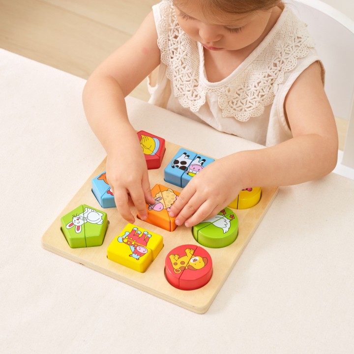 VIGA wooden educational puzzles - Animals for children