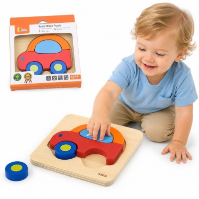 VIGA Wooden Puzzle for Babies - Car, Fun and Learning