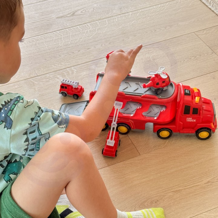 WOOPIE Road Tow Truck Set of 5 Cars - Fire Department for Kids