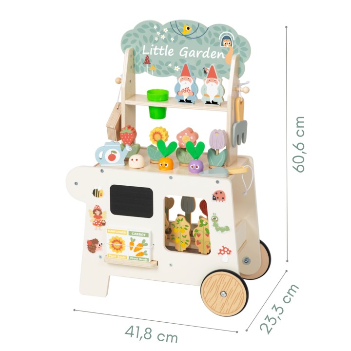 Wózek Ogrodowy Sklepik 57 el. Tooky Toy - Drewniana Zabawka