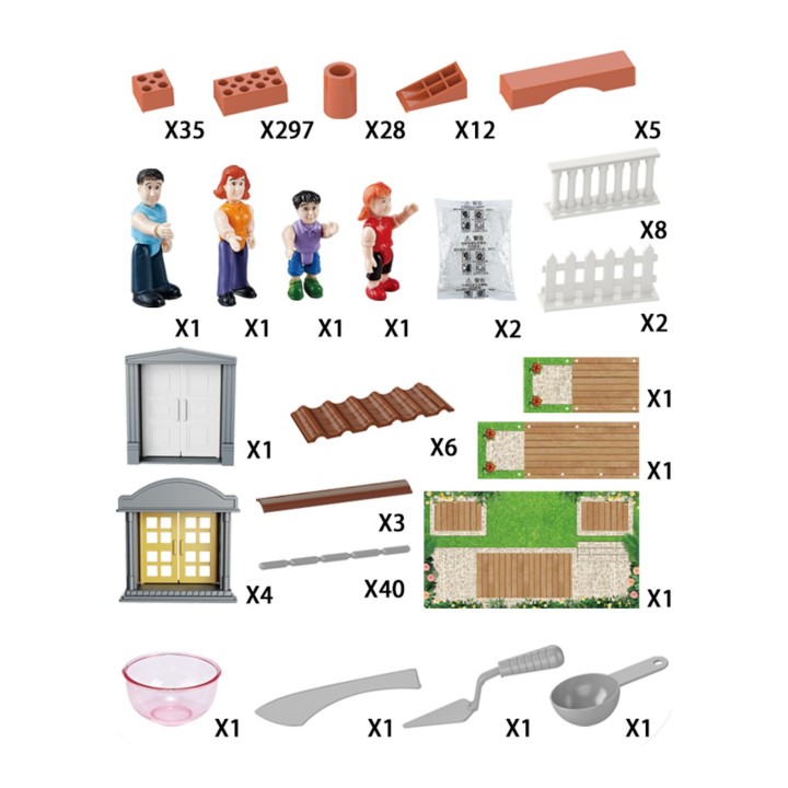 Villa made of bricks 454 elements WOOPIE - construction set