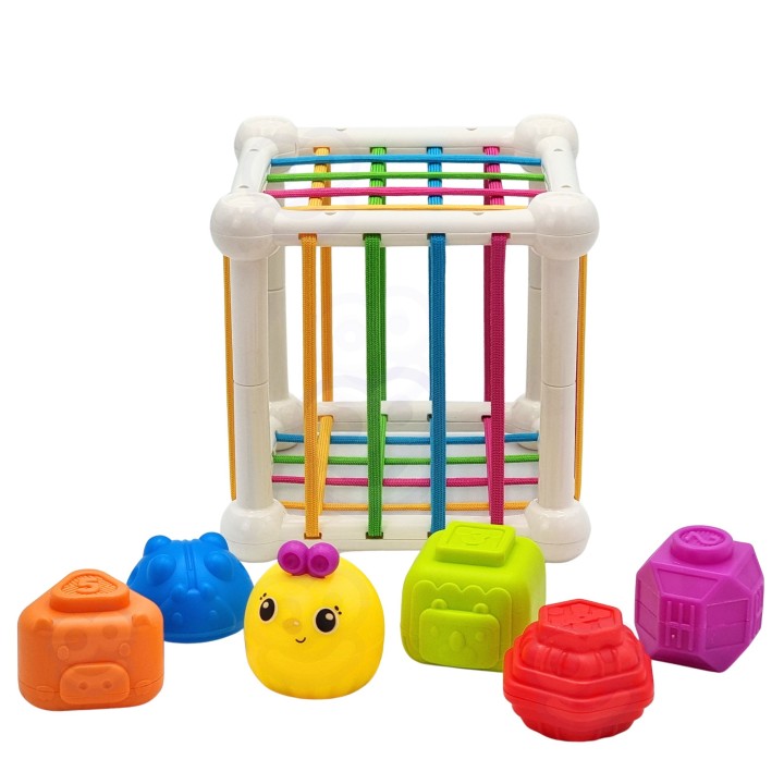 WOOPIE BABY Kostka Sensoryczna 7 el. Zabawki Zwierzątka