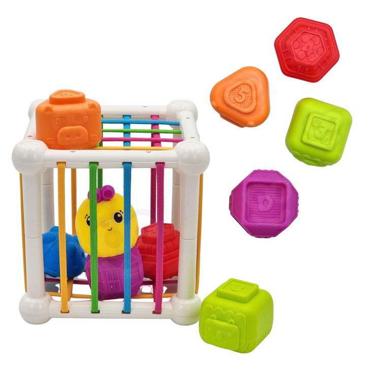 WOOPIE BABY Kostka Sensoryczna 7 el. Zabawki Zwierzątka