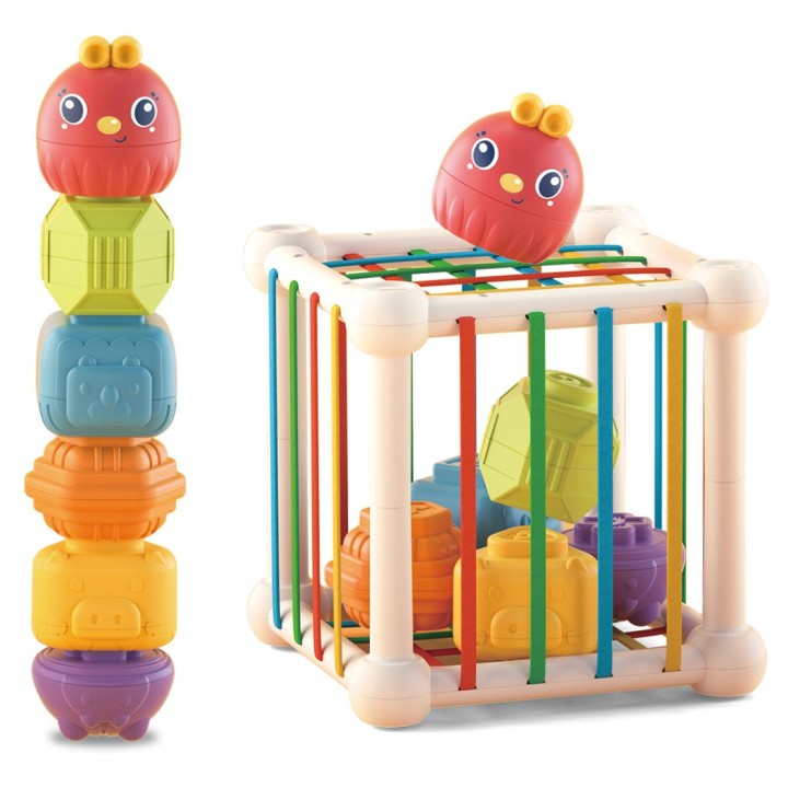 WOOPIE BABY Kostka Sensoryczna 7 el. Zabawki Zwierzątka