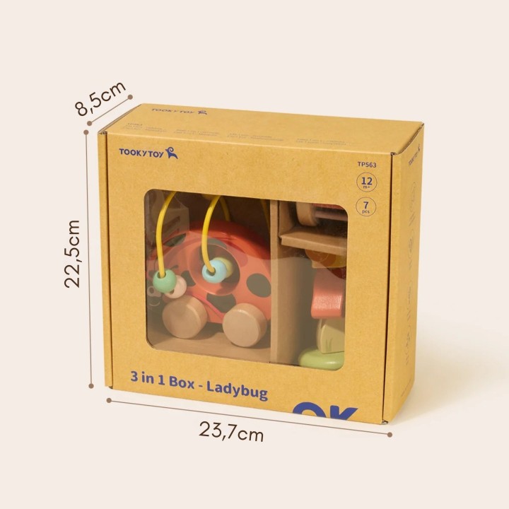 Drewniany Zestaw Edukacyjny Biedronka 3w1 TOOKY TOY