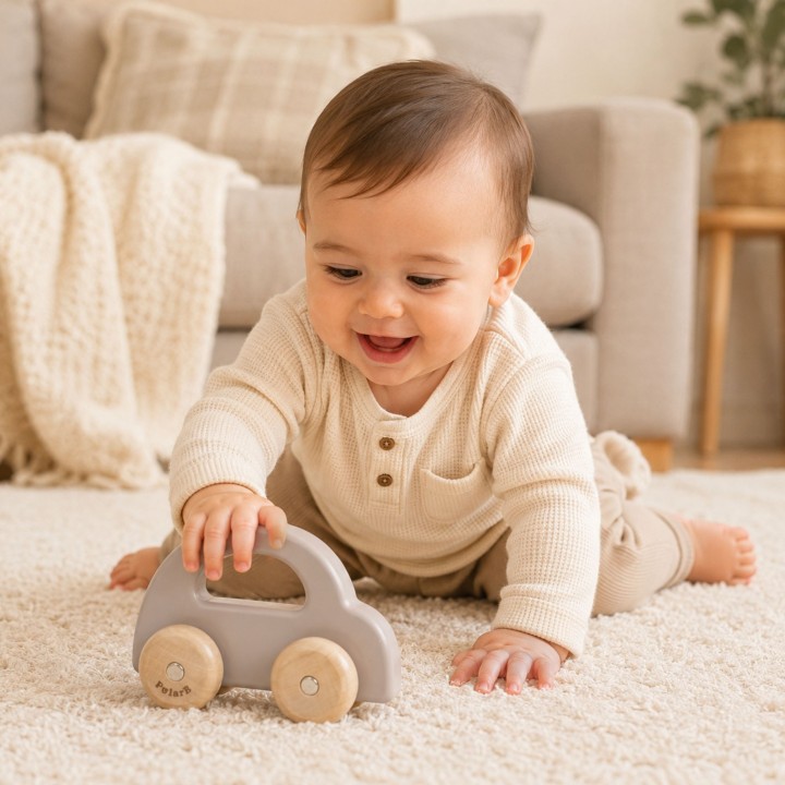 VIGA PolarB Wooden Push Car - Brown