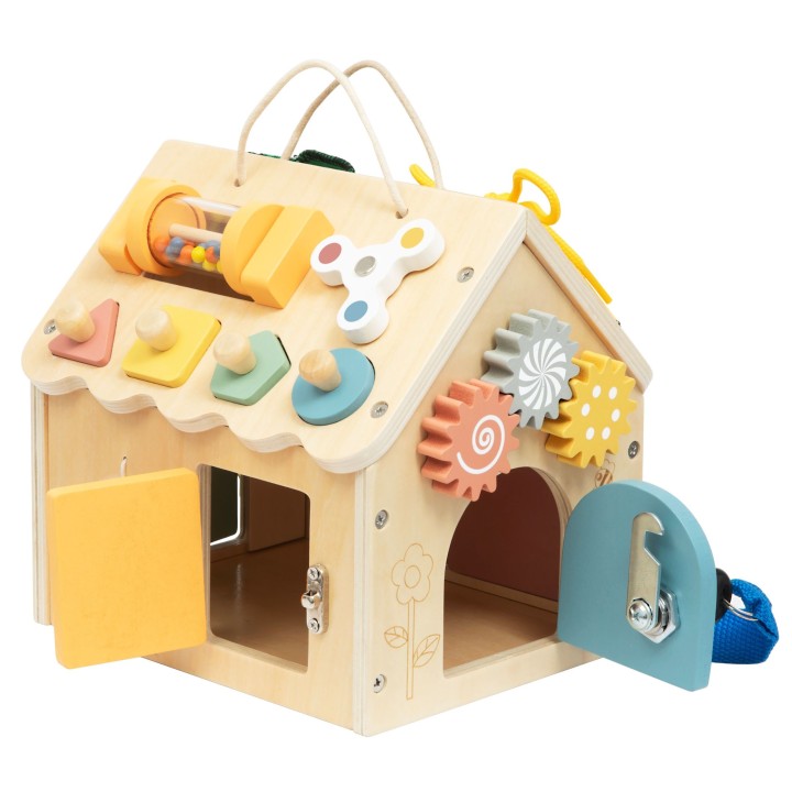 TOOKY TOY wooden manipulative house - toy with locks