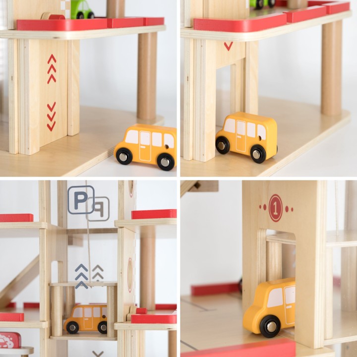 Wooden Parking Garage with Lift VIGA - 4 Cars and a Helicopter