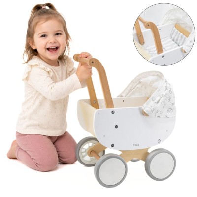VIGA Wooden Doll Pram with Gondola - Gift Idea