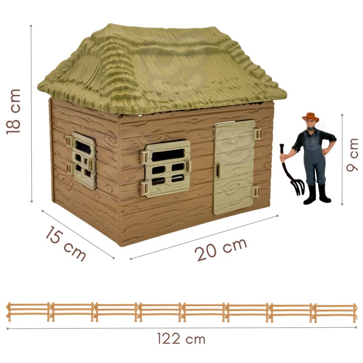 Farm with Animals 37 pieces WOOPIE - Little Farmer's House and Figurines