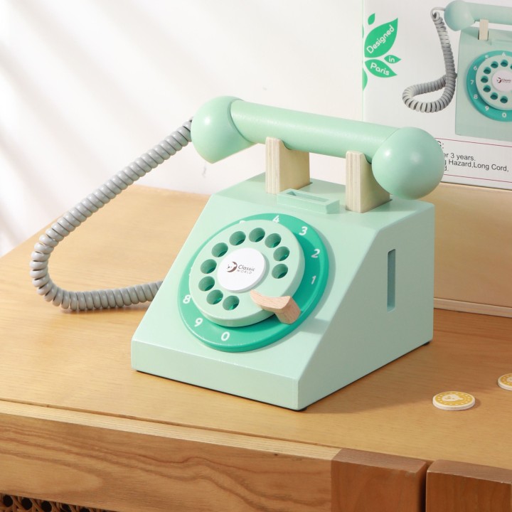 Klasyczny Drewniany Telefon dla Dzieci CLASSIC WORLD - 4 el.
