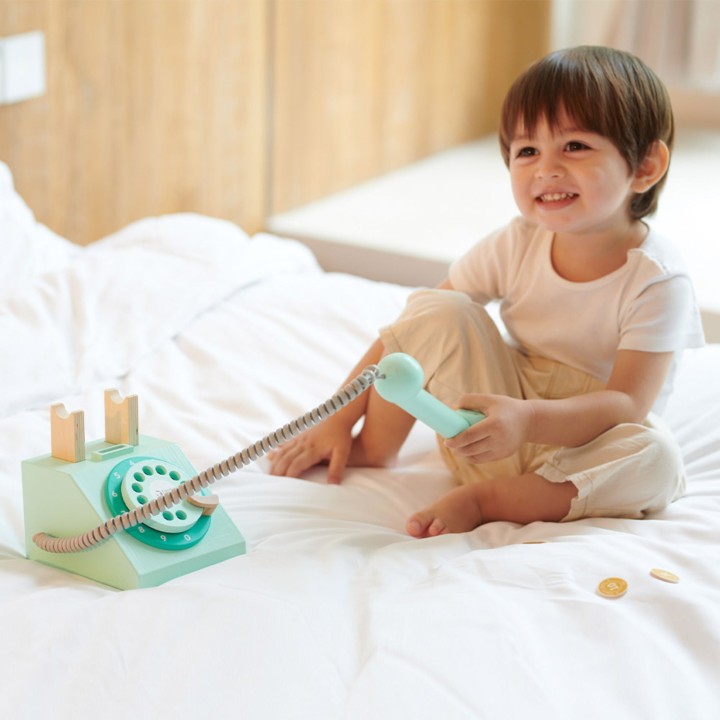 Classic Wooden Telephone for Children CLASSIC WORLD - 4 pcs.