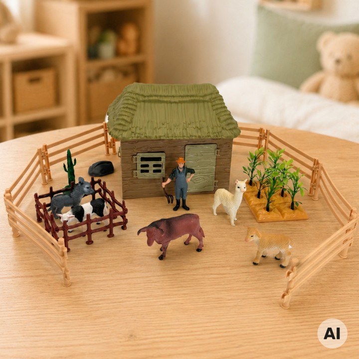 Farm with Animals 37 pieces WOOPIE - Little Farmer's House and Figurines