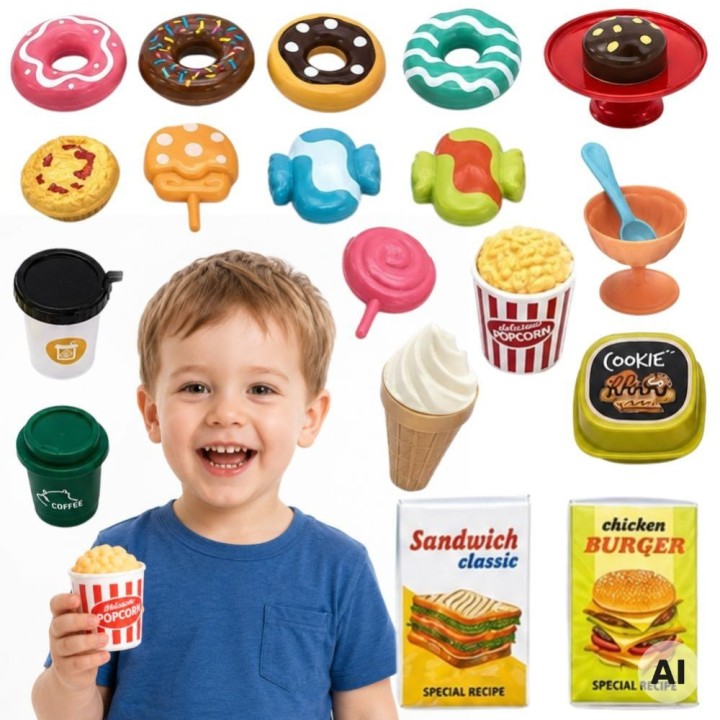 Zestaw Słodyczy dla Dzieci Desery Lody Kawiarnia Sklep WOOPIE 30el