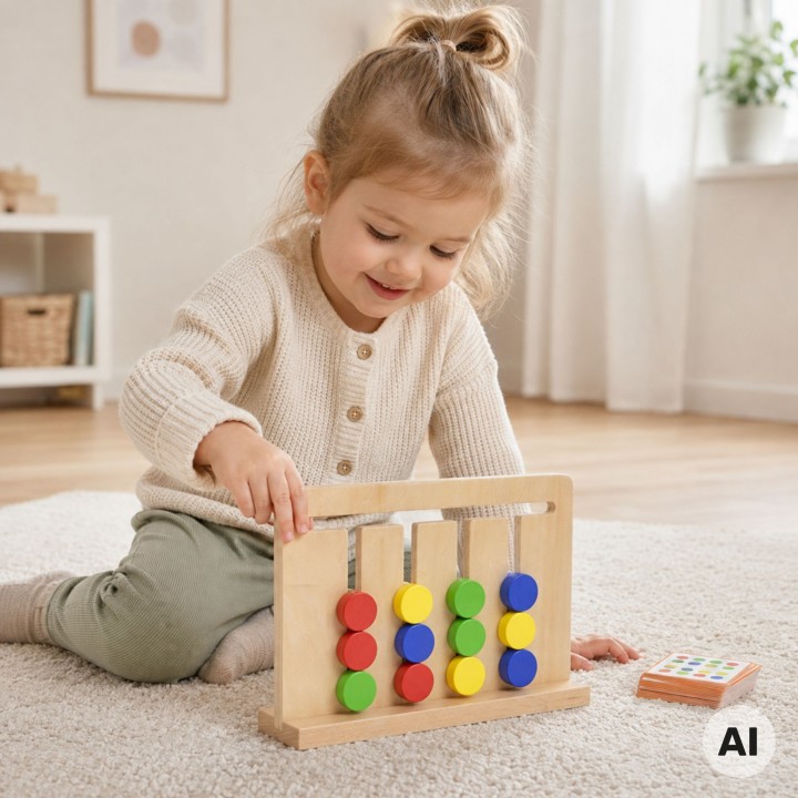 VIGA Gra Logiczna Odwzoruj Kolory i Figury Montessori