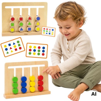 VIGA Montessori Color and Shape Puzzle Game