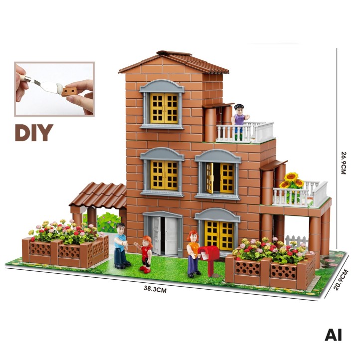 Villa made of bricks 454 elements WOOPIE - construction set