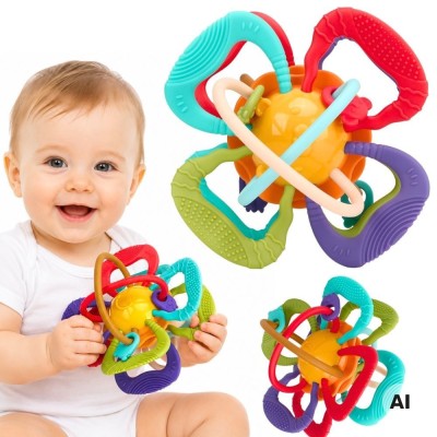 WOOPIE sensory ball teether - 4 textures, perfect for teething