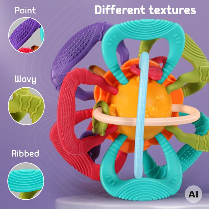 WOOPIE sensory ball teether - 4 textures, perfect for teething