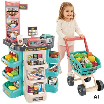WOOPIE Supermarket Store - Trolley, Basket, Cash Register, Scale, Scanner 47 shares