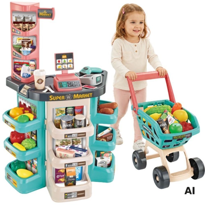 WOOPIE Supermarket Store - Trolley, Basket, Cash Register, Scale, Scanner 47 shares