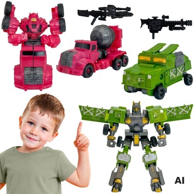 WOOPIE Roboty Transformujące 4w1 - Samochody Bojowe dla Dzieci