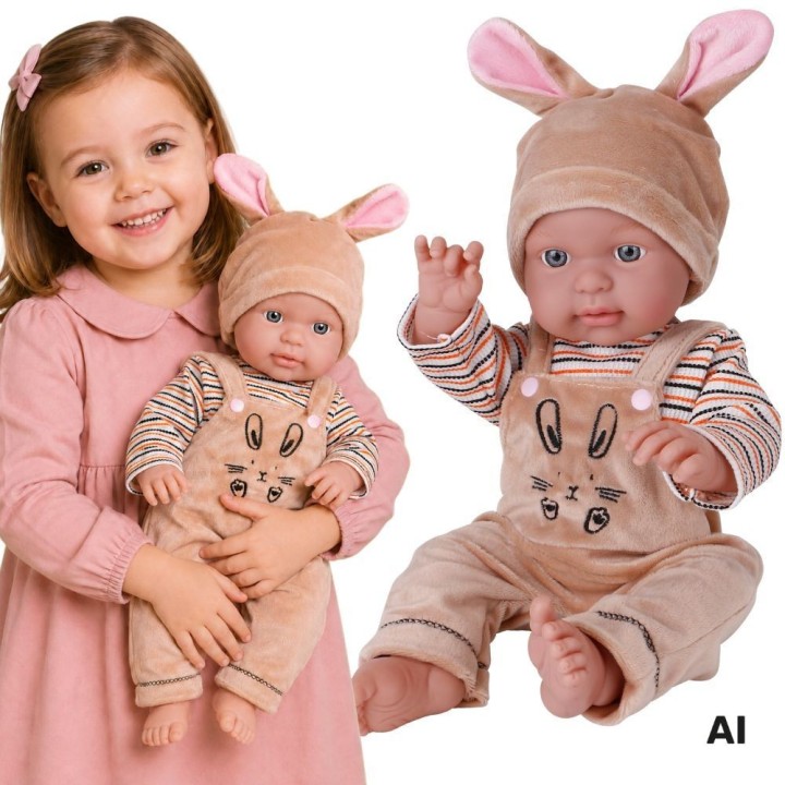 WOOPIE ROYAL Baby Doll in Bunny Outfit 46 cm - Perfect Gift