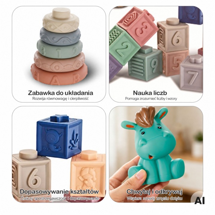 Woopie Soft Sensory Blocks - Set of 27 Pieces